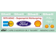 Decal – Ford Capri Zakspeed Gr.5 - "Mampe" 1978 - missing logo decals 1/24